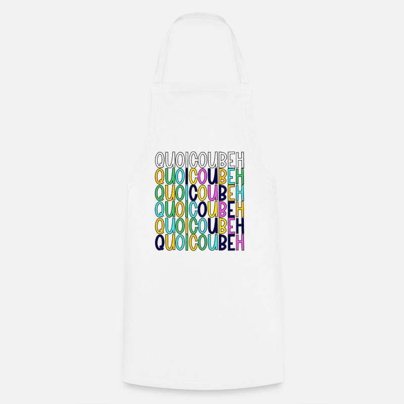 QuoiCouBeH Arc-en-Ciel en Grille - Tablier de cuisine - blanc