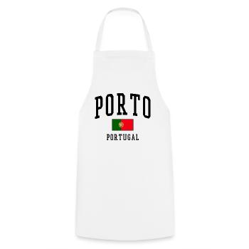Porto Portugal Flag – City Design - Cooking Apron - white - Front - AI Model Male 185 dark (185cm)