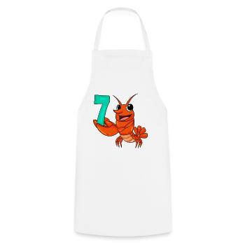 7e anniversaire Motif Lobster - sept ans - Tablier de cuisine - blanc - Devant - AI Model Male 185 dark (185cm)
