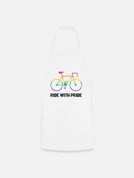 LGBTQ-Radfahrer - Fahre mit Stolz - Kochschürze - Weiß