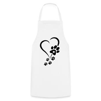Patte de chien Cœur de bébé chiens - Pattes de chien Cœurs Patte de chien - Tablier de cuisine - blanc - Devant - AI Model Male 185 dark (185cm)