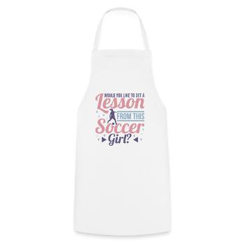 Footballeur - Tablier de cuisine - blanc - Devant - AI Model Male 185 dark (185cm)