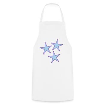 STAR. STARS. STAR. FEAST. ANNIVERSARY. CHRISTMAS - Cooking Apron - white - Front - AI Model Male 185 dark (185cm)