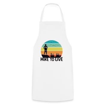 Hike To Live - Cooking Apron - white - Front - AI Model Male 185 dark (185cm)