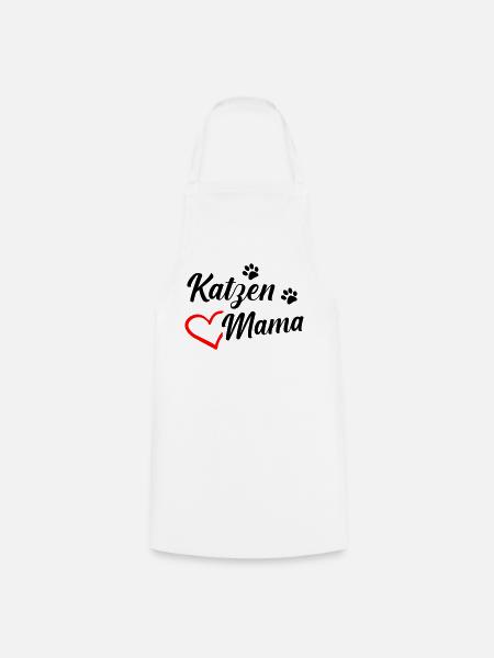 Katzenmama - Kochschürze - Weiß