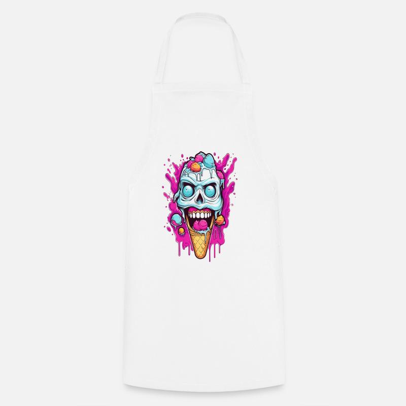Skull Eiscreme Design - Kochschürze - Weiß