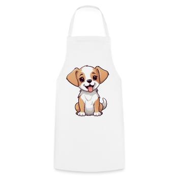 Cute Little Dog Puppy Child Baby Gift Dogs - Cooking Apron - white - Front - AI Model Male 185 dark (185cm)