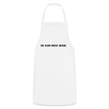Eat Sleep Invest Repeat - Investor Stock Market Da - Kochschürze - Weiß - Vorne - AI Model Male 185 dark (185cm)
