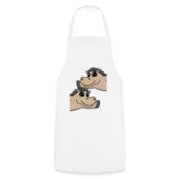 Horse Horses - Cooking Apron - white - Front - AI Model Male 185 dark (185cm)