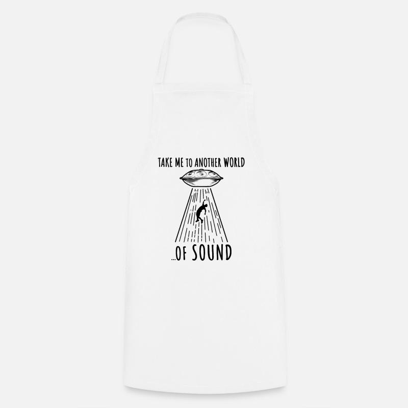 Funny Handpan UFO Player Handpan - Cooking Apron - white