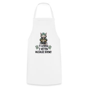 Katzen Hip Hop Design - Kochschürze - Weiß - Vorne - AI Model Male 185 dark (185cm)