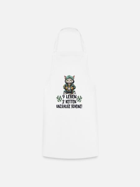 Katzen Hip Hop Design - Kochschürze - Weiß
