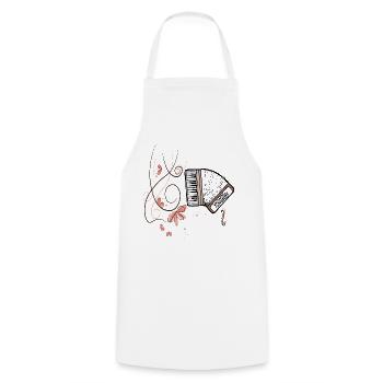 Accordéon, Musique - Tablier de cuisine - blanc - Devant - AI Model Male 185 dark (185cm)