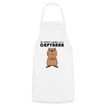 Capybara Capybara Cadeau - Tablier de cuisine - blanc - Devant - AI Model Male 185 dark (185cm)