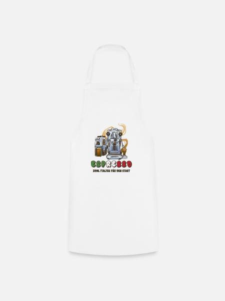 Espresso Italien Design - Kochschürze - Weiß