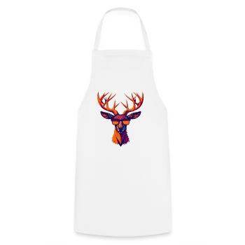 Retro Deer Revolt - Cooking Apron - white - Front - AI Model Male 185 dark (185cm)