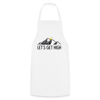 Mountains - Let's Get High - Cooking Apron - white - Front - AI Model Male 185 dark (185cm)