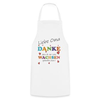 Liebe beste Oma - Danke für deine Hilfe, Geschenk - Kochschürze - Weiß - Vorne - AI Model Male 185 dark (185cm)