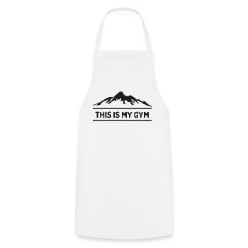 Trail Running - This is My Gym - Cooking Apron - white - Front - AI Model Male 185 dark (185cm)