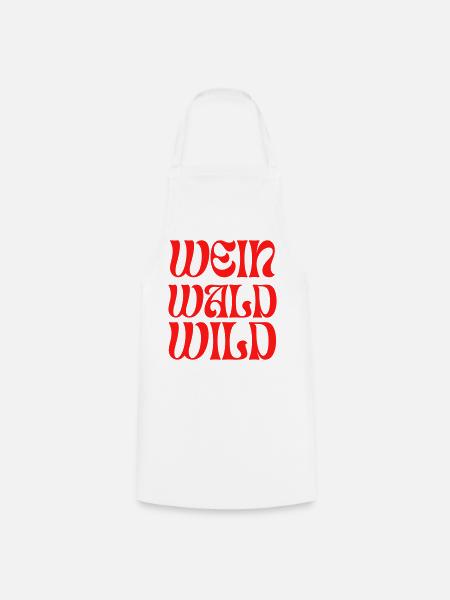 Wein Wald Wild - Kochschürze - Weiß
