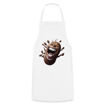 Grain de café chanceux - Tablier de cuisine - blanc - Devant - AI Model Male 185 dark (185cm)