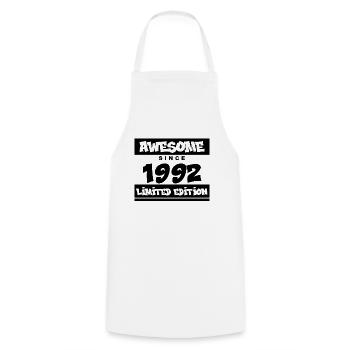 1992 - Born 1992 - Fantastic since 1992 - Cooking Apron - white - Front - AI Model Male 185 dark (185cm)