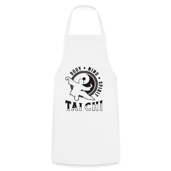 Corps Tai Chi Méditation Tai Chi Amoureux - Tablier de cuisine - blanc - Devant - AI Model Male 185 dark (185cm)