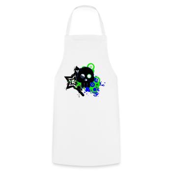 Neon Schädel Spritzer - Kochschürze - Weiß - Vorne - AI Model Male 185 dark (185cm)