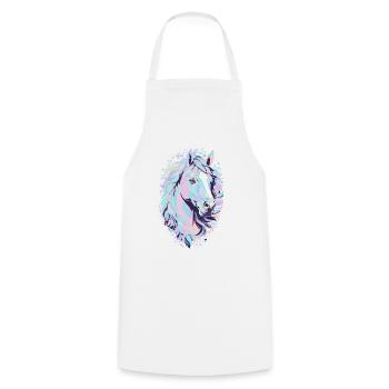 Cute Horse Design - Colorful Horse Silhouette - Cooking Apron - white - Front - AI Model Male 185 dark (185cm)
