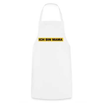 Ich bin MAMA - Kochschürze - Weiß - Vorne - AI Model Male 185 dark (185cm)