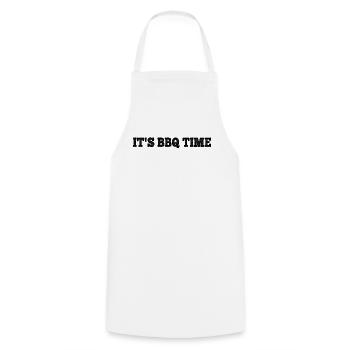 Funny BBQ Grilling - It's Bbq Time - Cooking Apron - white - Front - AI Model Male 185 dark (185cm)