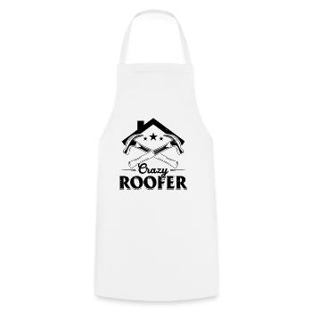 Crazy Roofer - Roofer Contractor Roof Worker Roofe - Kochschürze - Weiß - Vorne - AI Model Male 185 dark (185cm)