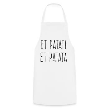 Et patati et patata - Humour Bavard - Tablier de cuisine - blanc - Devant - AI Model Male 185 dark (185cm)