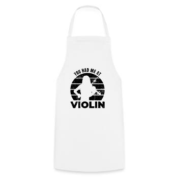 Tu m’avais au violon - Tablier de cuisine - blanc - Devant - AI Model Male 185 dark (185cm)
