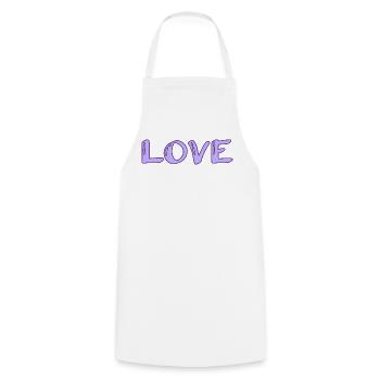 SAINT VALENTINE. bachelorette party. I LOVE YOU. I LOVE YOU. LOVE - Cooking Apron - white - Front - AI Model Male 185 dark (185cm)
