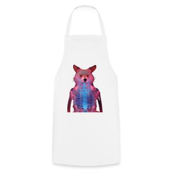 Leuchtender Fuchs mit Neon-Effekt - Kochschürze - Weiß - Vorne - AI Model Male 185 dark (185cm)