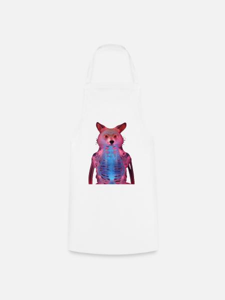 Leuchtender Fuchs mit Neon-Effekt - Kochschürze - Weiß