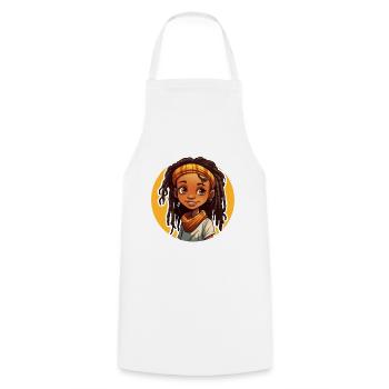Casual dreadlocks style with colorful headgear - Cooking Apron - white - Front - AI Model Male 185 dark (185cm)