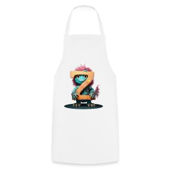 Poulet exotique avec lettre Z - Tablier de cuisine - blanc - Devant - AI Model Male 185 dark (185cm)