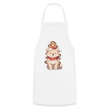 Corgi Corgi Dog Christmas Dog Fairy Lights - Cooking Apron - white - Front - AI Model Male 185 dark (185cm)