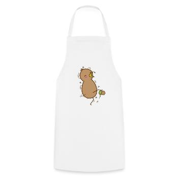 Jeu de football kiwi avec oiseau kiwi et fruits - Tablier de cuisine - blanc - Devant - AI Model Male 185 dark (185cm)