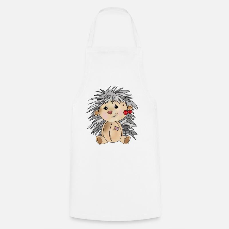Igel mit Kirschen - Kochschürze - Weiß