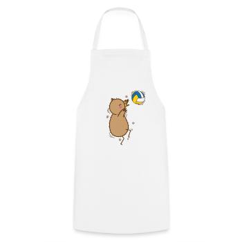 Volleyball Kiwi Oiseau et Fruit - Tablier de cuisine - blanc - Devant - AI Model Male 185 dark (185cm)