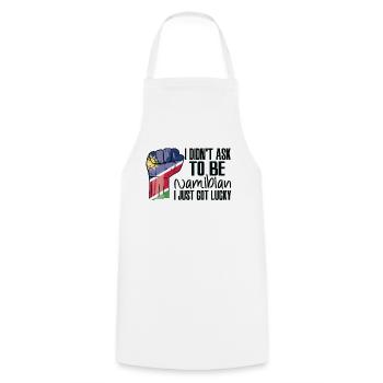 Namibian Pride Namibia Flag Grown Namibian Roots - Cooking Apron - white - Front - AI Model Male 185 dark (185cm)
