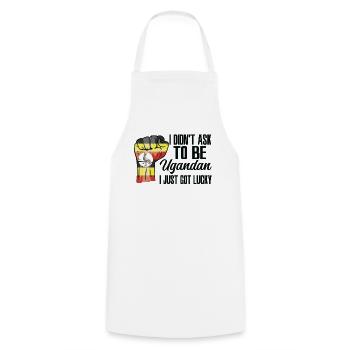 Ugandan Pride Uganda Flag Grown Ugandan Roots - Cooking Apron - white - Front - AI Model Male 185 dark (185cm)