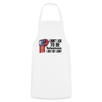 Taiwanese Pride Taiwan Flag Grown Taiwanese Roots - Cooking Apron - white - Front - AI Model Male 185 dark (185cm)