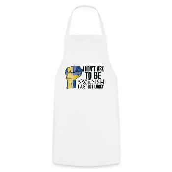 Fierté suédoise Drapeau suédois cultivé - Tablier de cuisine - blanc - Devant - AI Model Male 185 dark (185cm)