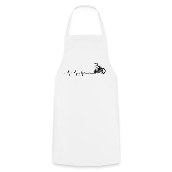 Heartbeat biker - Cooking Apron - white - Front - AI Model Male 185 dark (185cm)
