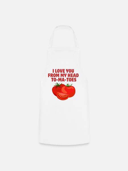 Ich liebe dich, liebe, Tomaten - Kochschürze - Weiß