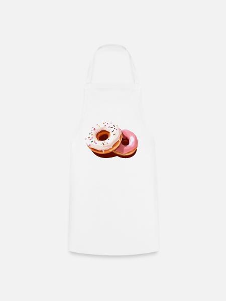 Bunter Donut-Print auf Freizeitkleidung - Kochschürze - Weiß